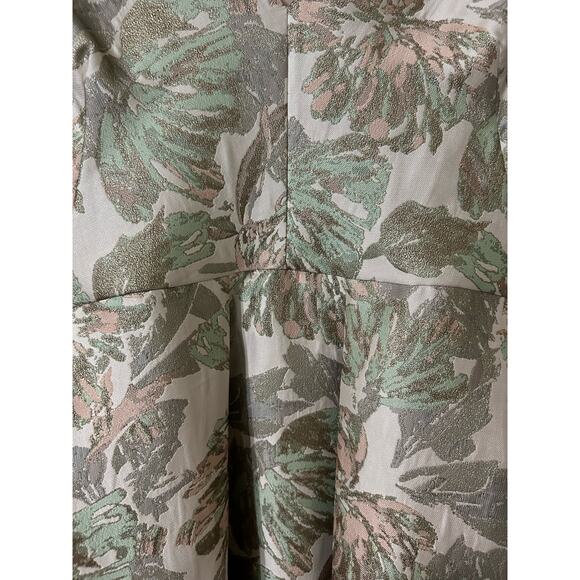 Vince Camuto blush metalic Jacquard Pleated Cap Sleeve Fit & Flare Dress, Sz 14 - Picture 4 of 12